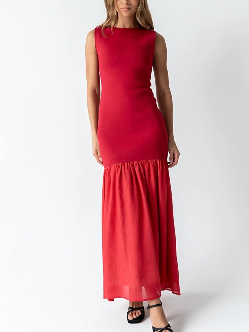 BOHME New Lindsey Mermaid Maxi Red Dress size small